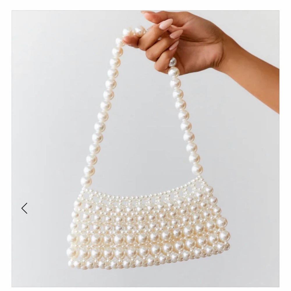 Hello Molly Pearl Beaded Clutch in Ivory